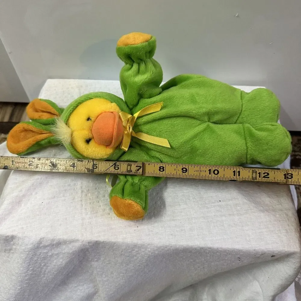 1998 GAC Easter Duck In‎ Green Bunny Suit Plush Stuffed Animal 13